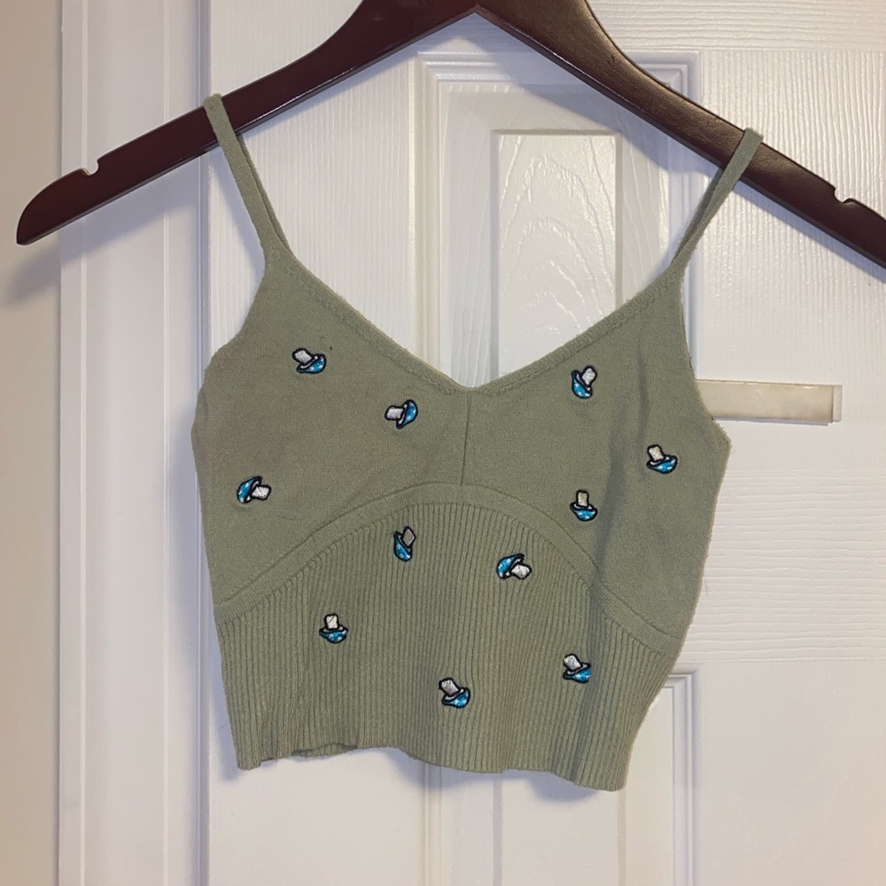 L.A. Hearts Sage Mushroom Ribbed Tank